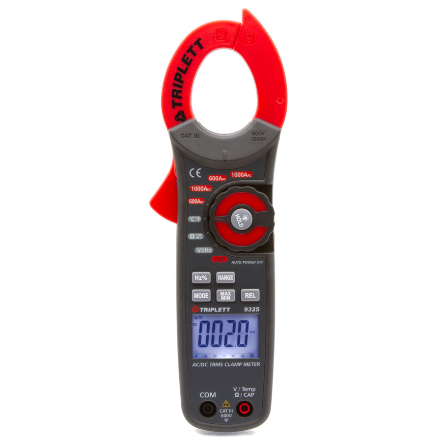 Triplett 9325 1000A True RMS AC/DC Clamp-On Meter w/ Temp