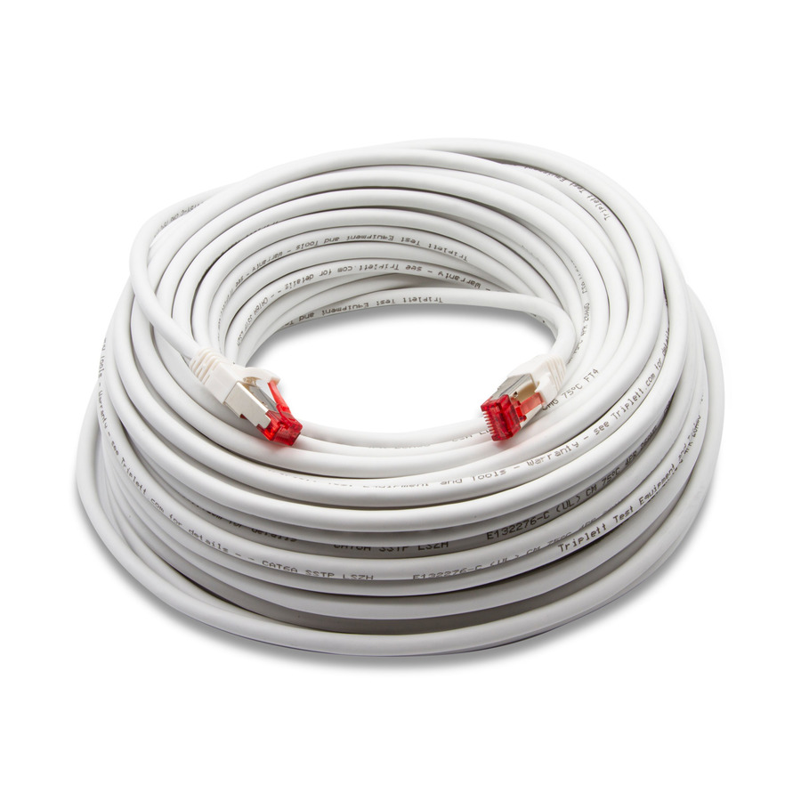 Triplett CAT6A-100WH CAT 6A 10GBPS Professional Grade, SSTP 26AWG Patch Cable 100' White