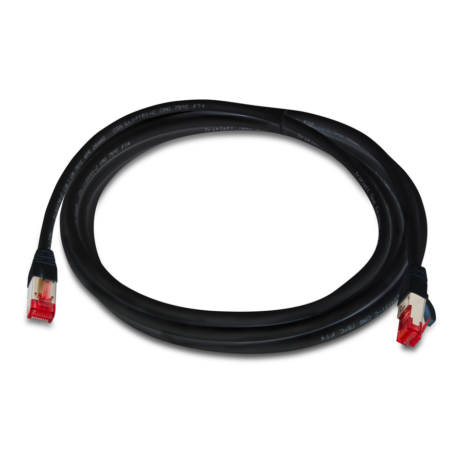 Triplett CAT6A-10BK CAT 6A 10GBPS Professional Grade, SSTP 26AWG Patch Cable 10' Black