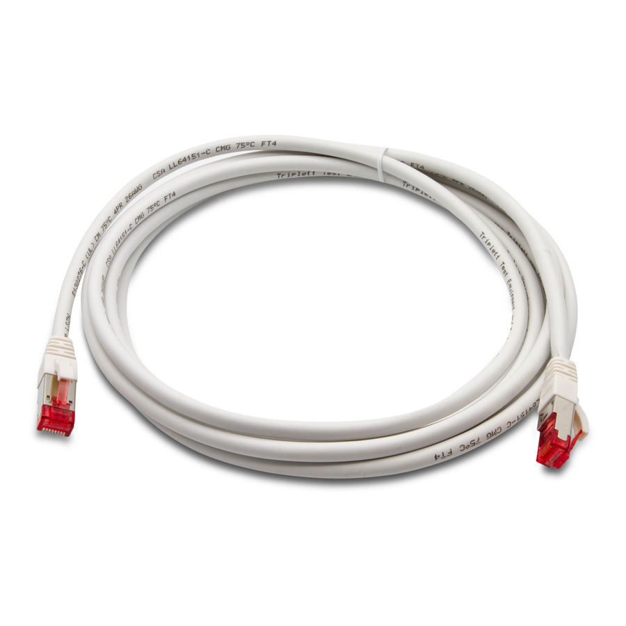 Triplett CAT6A-10WH CAT 6A 10GBPS Professional Grade, SSTP 26AWG Patch Cable 10' White