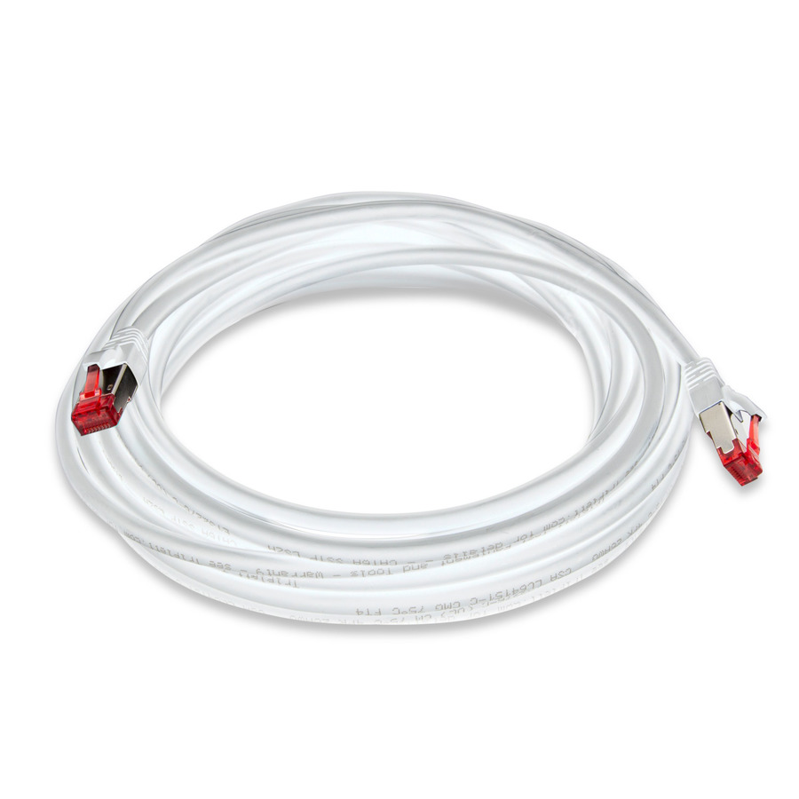 Triplett CAT6A-25WH CAT 6A 10GBPS Professional Grade, SSTP 26AWG Patch Cable 25' White