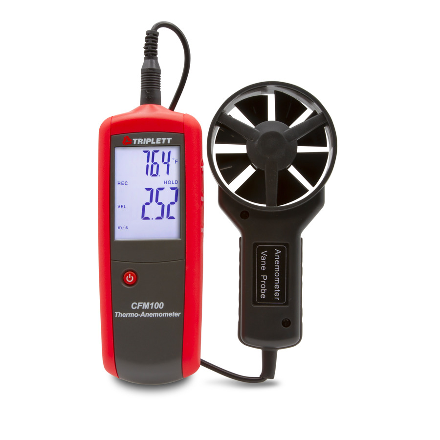 Triplett CFM100-NIST CFM/CMM Thermo-Anemometer with Certificate of Traceability to N.I.S.T.