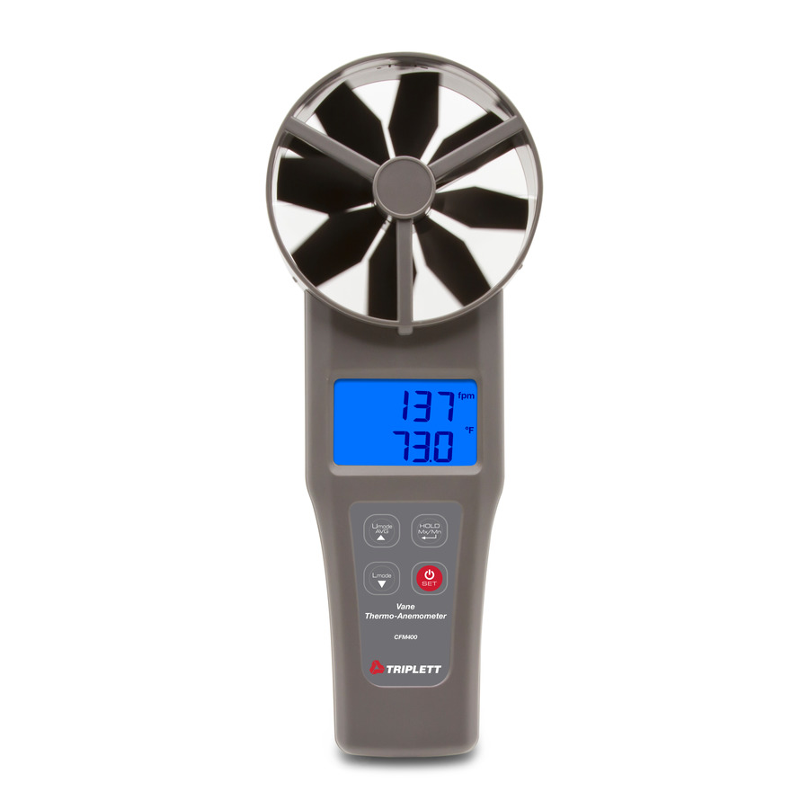 Triplett CFM400 4" Large Vane CFM/CMM Thermo-Anemometer