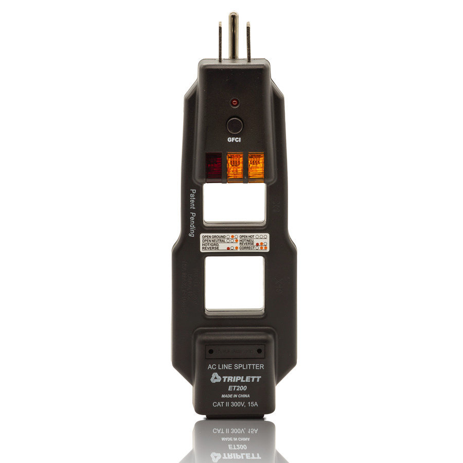 Triplett ET200 GFCI Receptacle Tester with Line Splitter