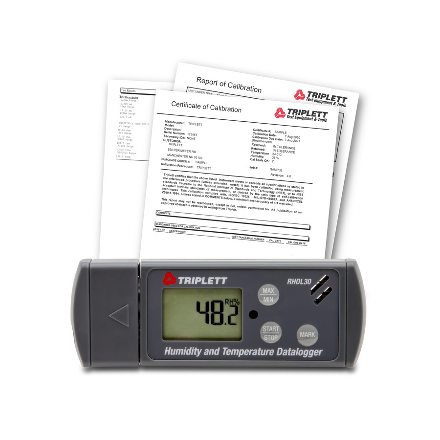 Triplett RHDL30-NIST Temperature and Humidity PDF Datalogger, with NIST Certificate