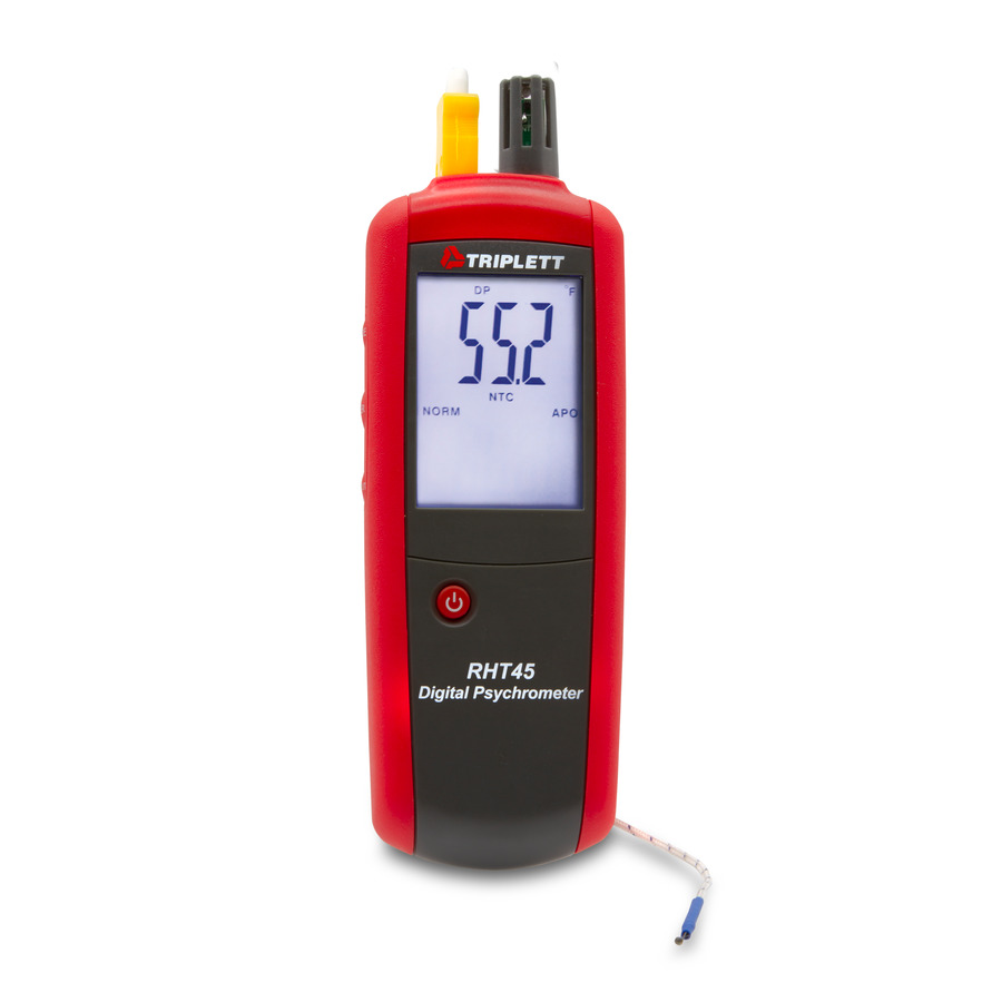 Triplett RHT45-NIST Digital Psychrometer, with Type K Thermometer and NIST Certificate