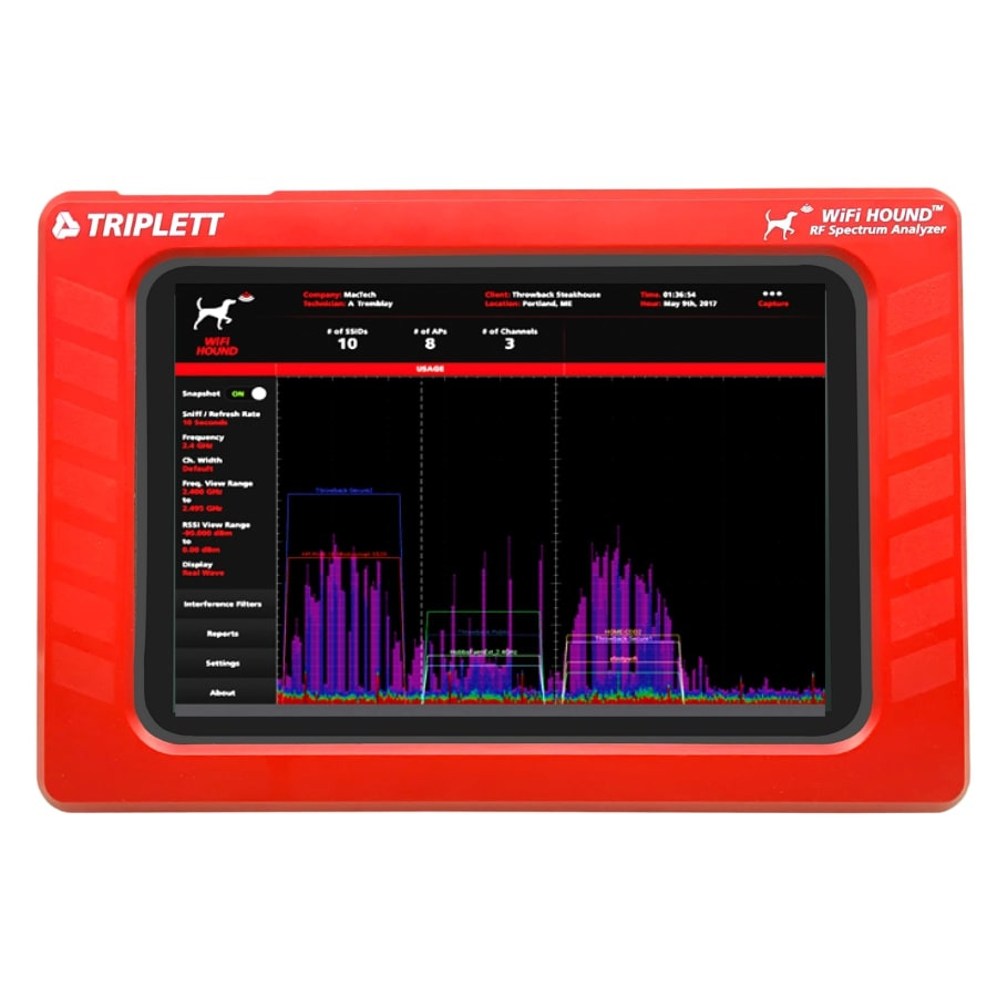 Triplett WFHOUND Portable RF Spectrum Analyzer 2.4 GHz & 5 GHz