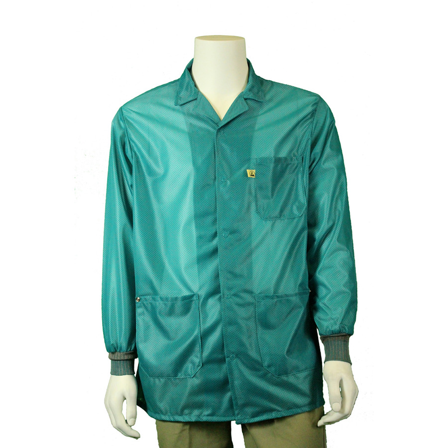 Tech Wear LOJ-83C LARGE Tech Wear Lab Jacket ESD Cuff & Lapel Waist Length Teal L