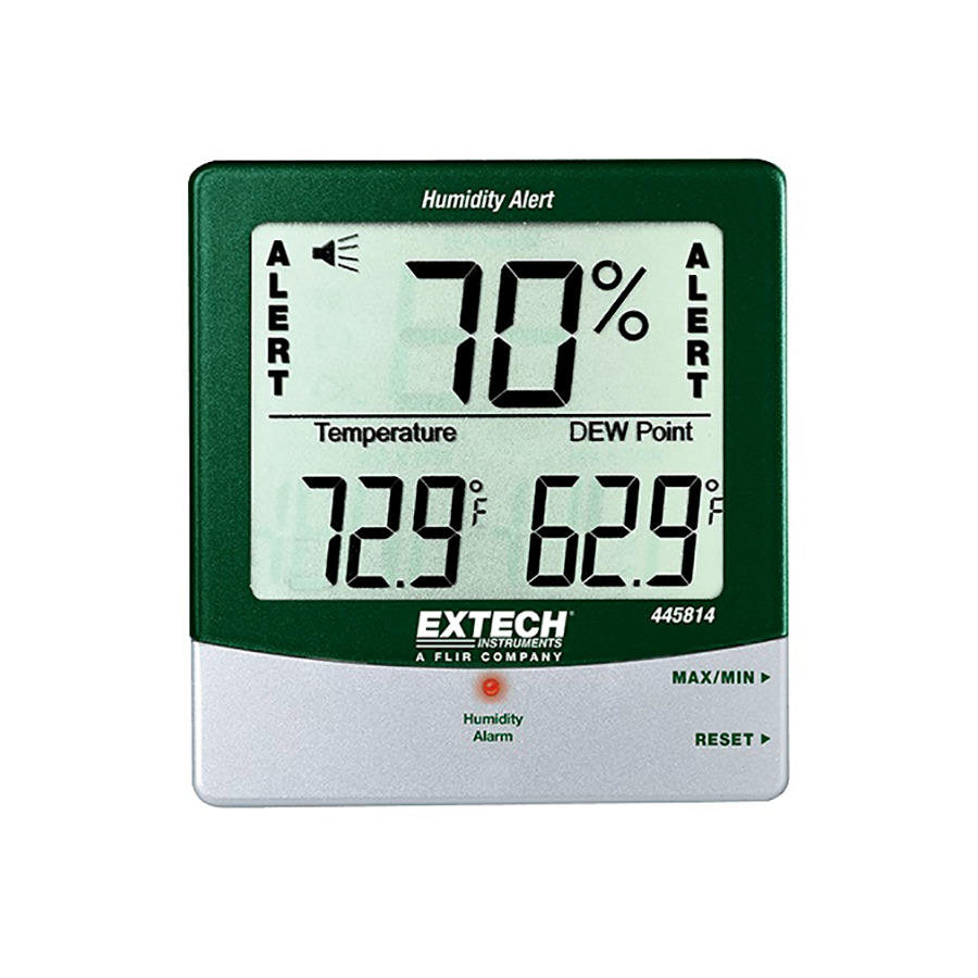 Extech 445814 Hygro-Thermometer, Alert with Dew Point, 4% RH Accuracy, 14 to 140F