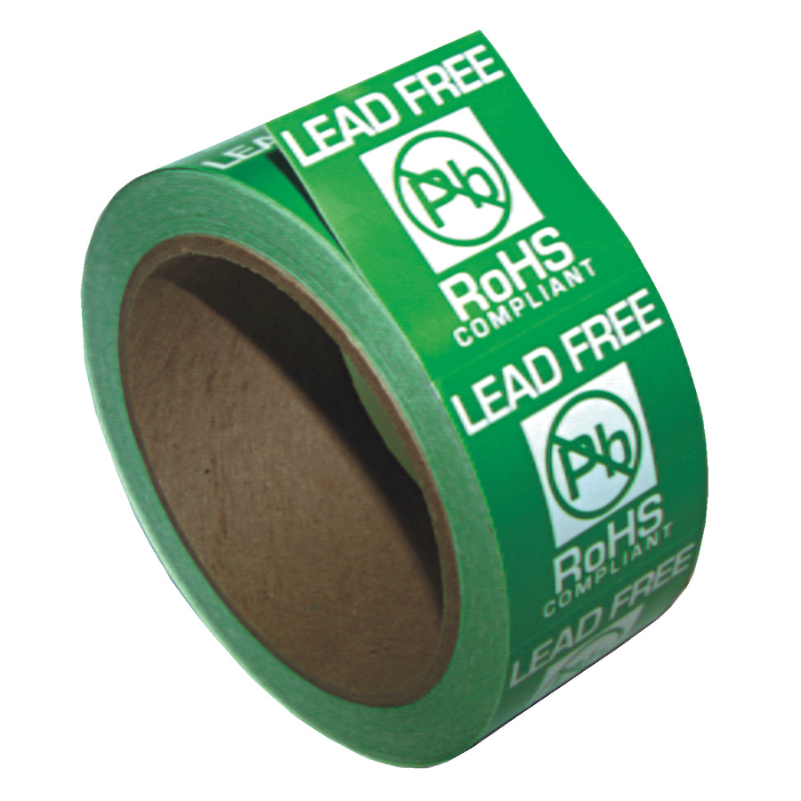 SCS ROHSLABEL Lead-Free RoHS Compliant Warning Labels, 1-3/4" x 1-3/4", 500/Roll