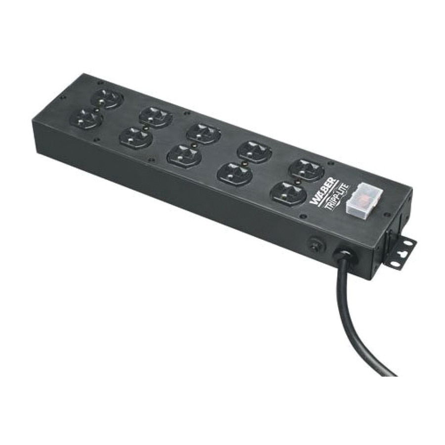 Tripp Lite UL800CB-15 Waber Power Strip 120V 5-15R 10 Outlet Metal 15ft Cord 5-15P