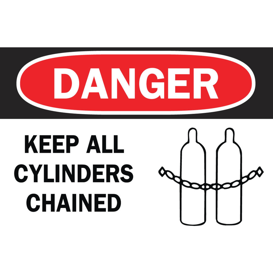 Brady 25910 Keep All Cylinders Chained Plastic Sign