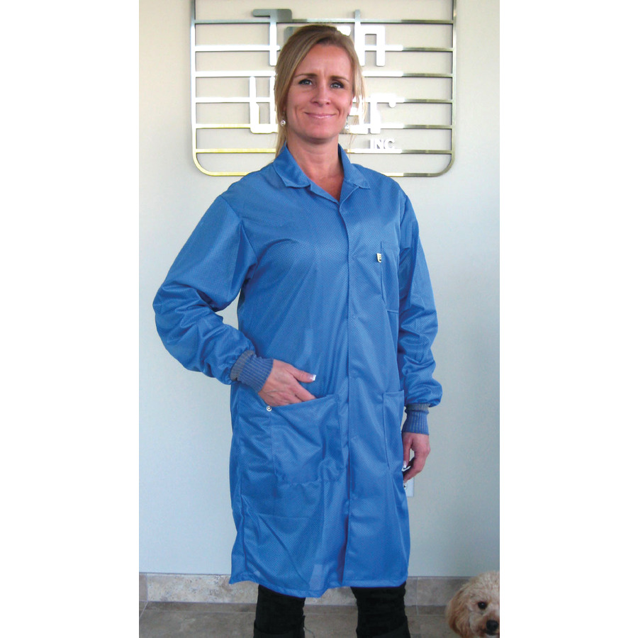 Tech Wear LOC-23C-L ESD-Safe Shielding Coat, BLue, Large