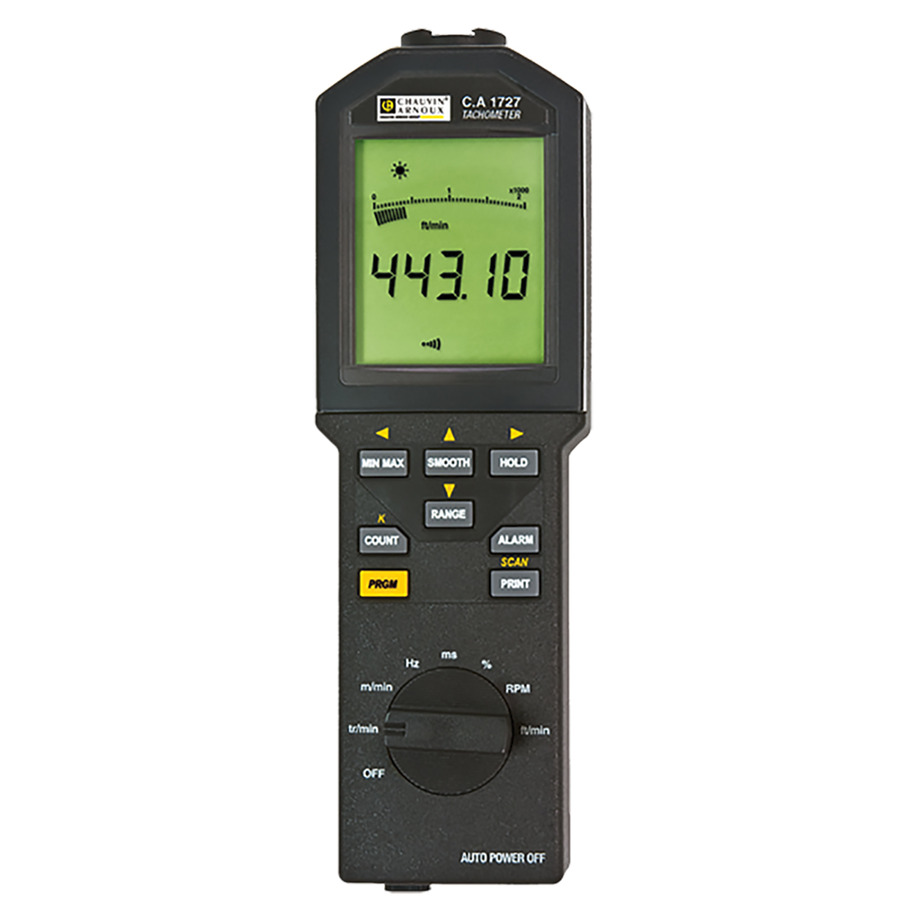 AEMC Instruments CA1727 Infrared Tachometer, 100,000 rpm, Rotational and Linear Speed, USB Interface