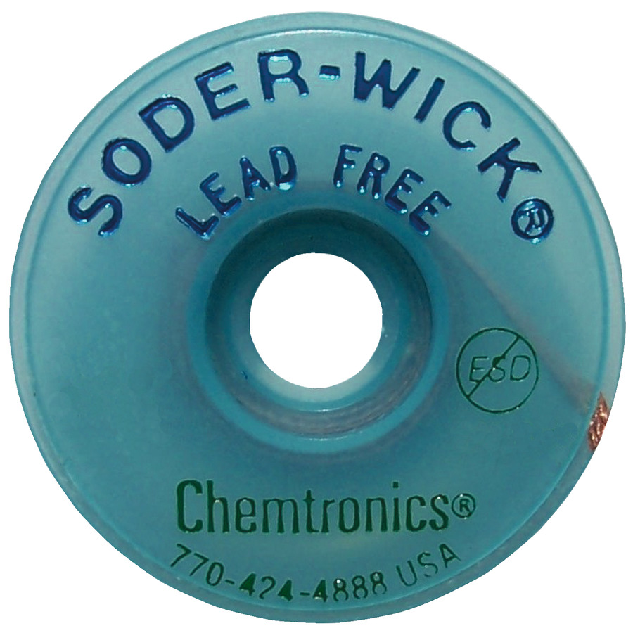 Chemtronics 40410 Solder Wick, Lead Free, 0.110" x 10 ft Roll, 4