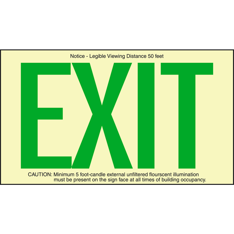 Brady 87808B BradyGlo™ Exit Sign - Green Letters