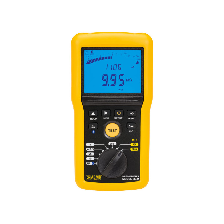 AEMC Instruments 6532 True Megohmmeter, 50V/100V, Continuity, Bluetooth, 6500 Series