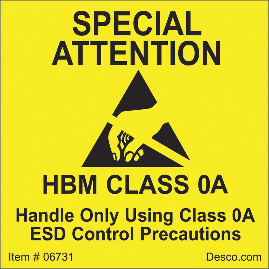 Desco 06731 Class 0 Label