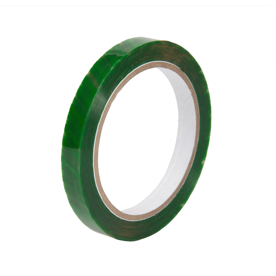 Techni-Pro 443-340 ESD Poly Tape, Anti-Static, 1/2"x72 Yds, 3" Core, 2.4 mil, Green Stripe