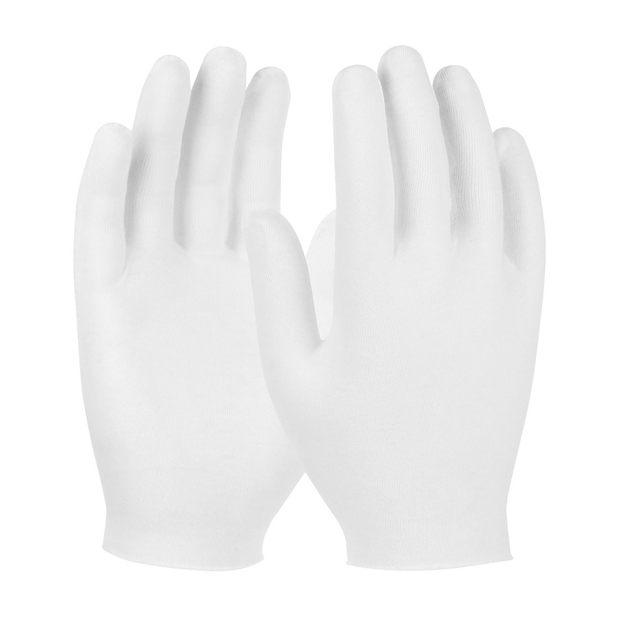 CleanTeam 97-521 Gloves, White, Women's, Cotton Lisle, Medium Weight, Unhemmed