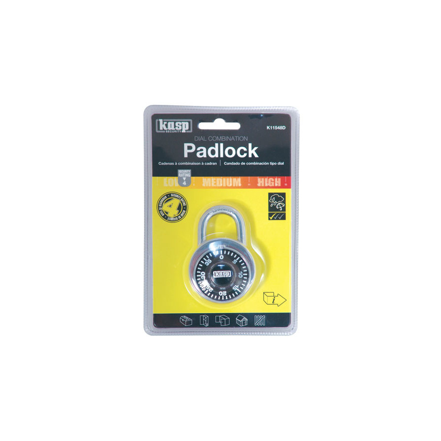 CK Tools K11548D Kasp Series 115 Dial Combination Padlock with 0.71" (18mm) Shackle