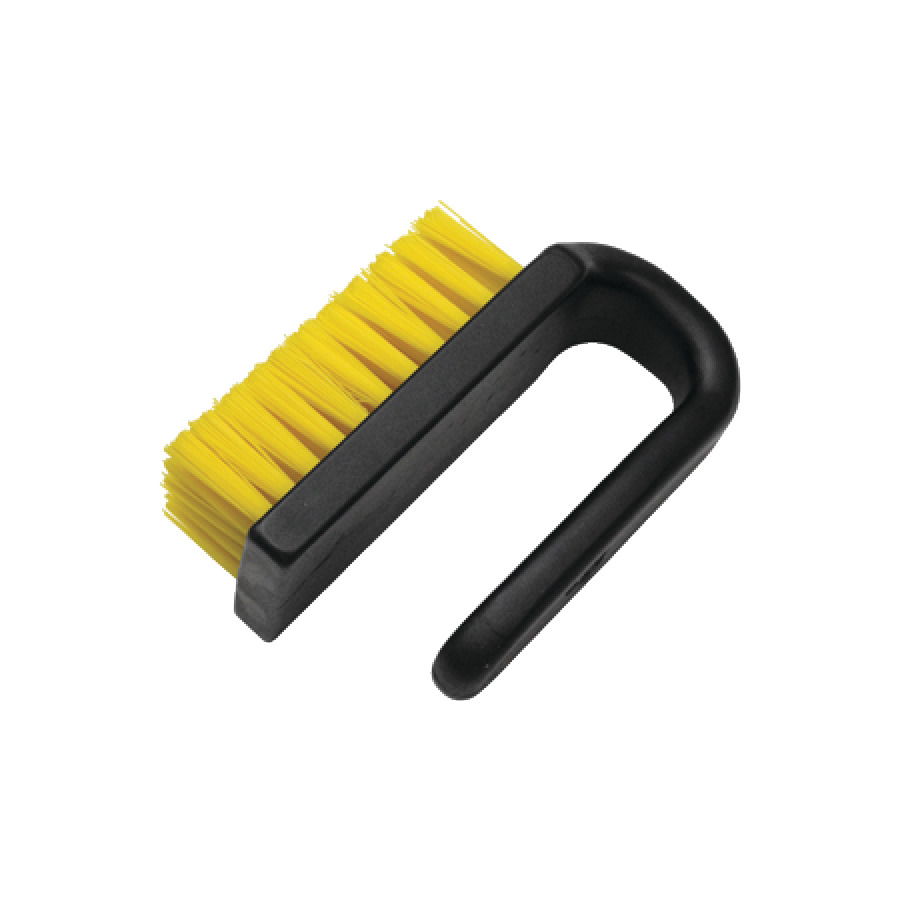 Menda 35689 Brush, ESD Safe, Dissipative, Curved Handle, Nylon, Hard Bristles, 3" X 4", Yellow