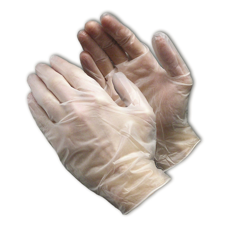 Total Source Mfg GLP0091 Vinyl Gloves, Lightly Powdered, Small, 100/Bag