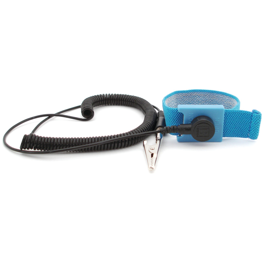 Techni-Pro 758st9628 Wrist Strap, w/Grounding Cord, Adjustable, 12 ft OAL, 4mm Snap, Blue