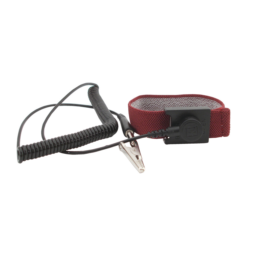 Techni-Pro 758ST409 Wrist Strap, Adjustable, 1/8" (4mm) Snap, 12 ft. Cord, Burgundy