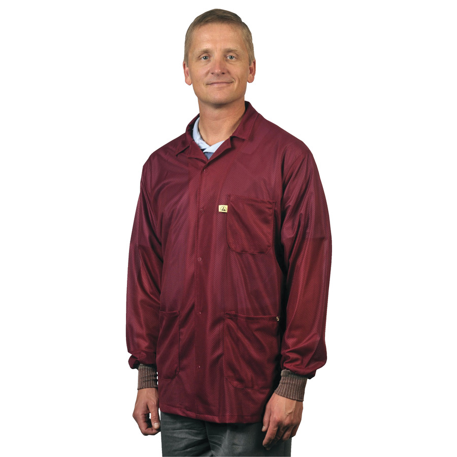 Tech Wear LOJ-33C Groundable ESD-Safe Jacket with Cuffs, X-Large