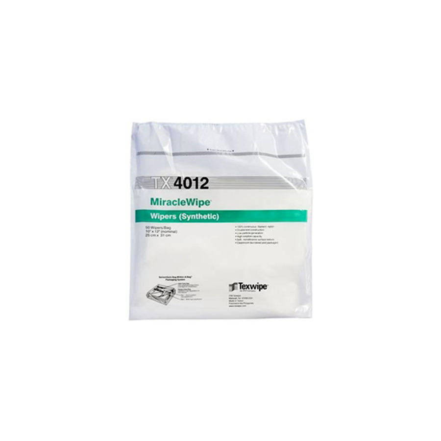 ITW Texwipe TX4012 Cleanroom Wipes, MiracleWipe 100% Continuous-Filament Nylon, 10"x12", 200/Bag