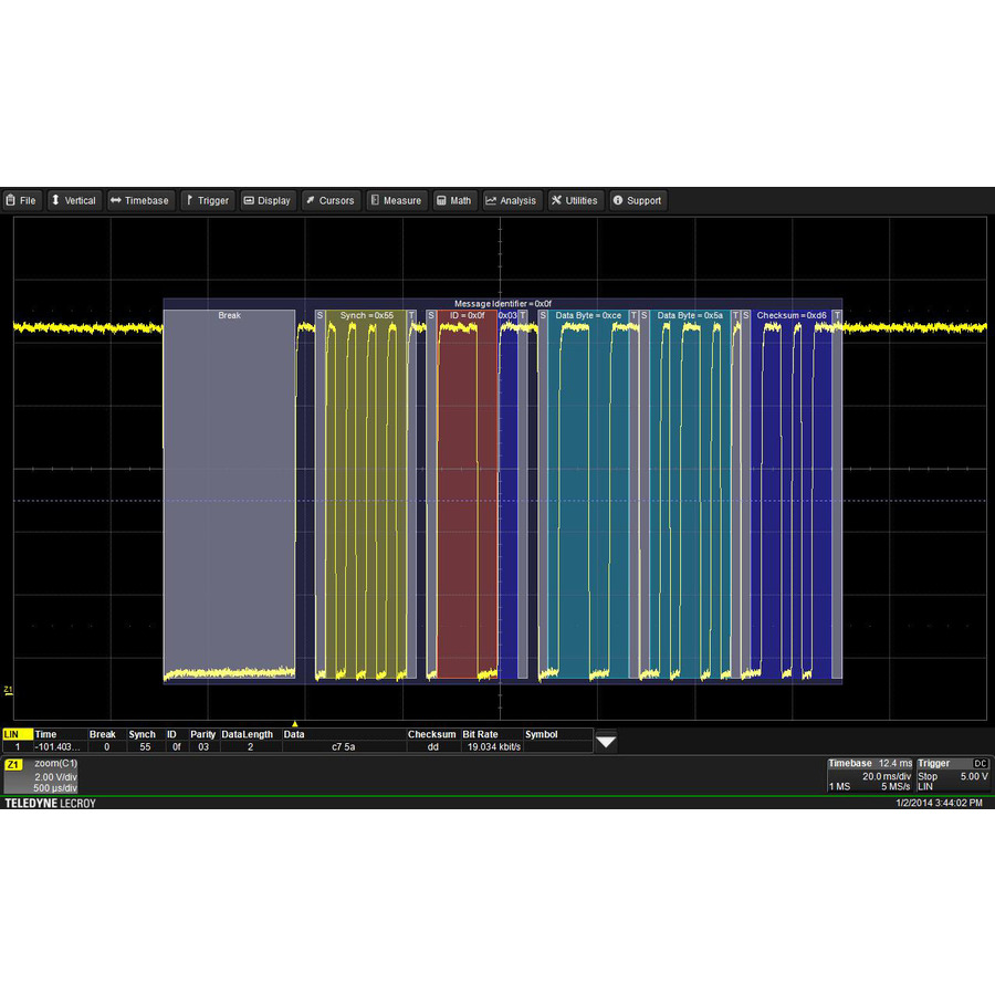 Teledyne LeCroy WS4KHD-AUDIO TD AudioBus Trigger and Decode Option, for WaveSurfer 4000HD