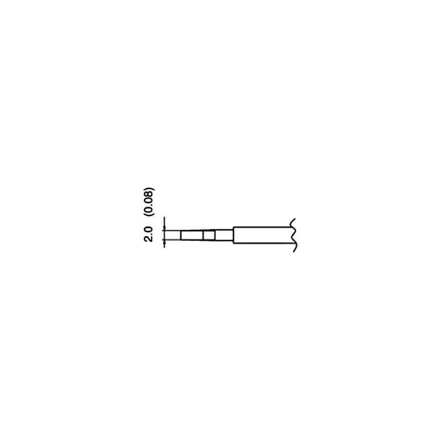 Hakko T9-L2 1mm Removal Tip for FM2023, Pkg/2