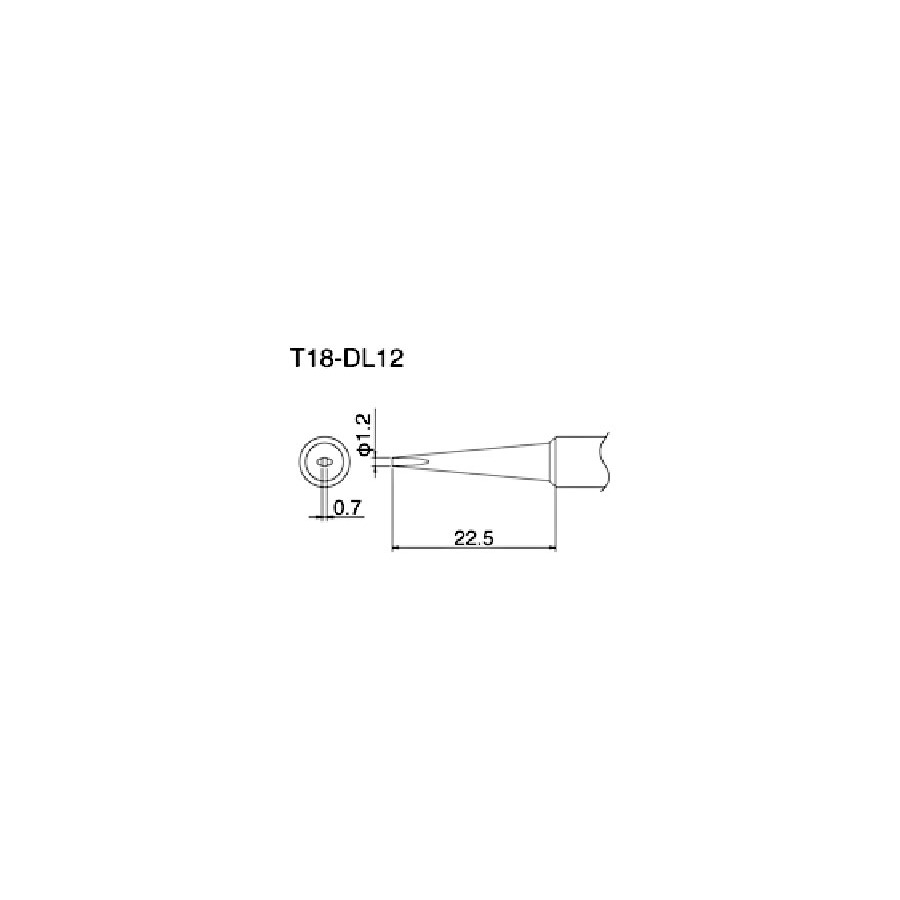 Hakko T18-DL12 1.20mm Chisel Solder Tip