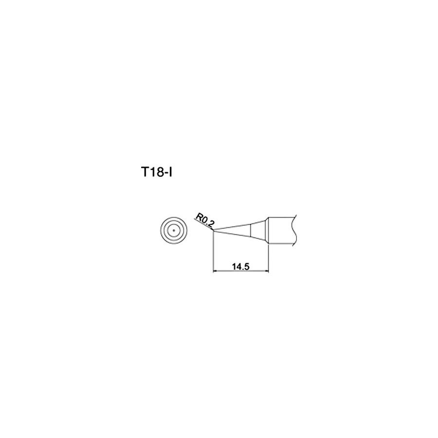 Hakko T18-I 0.20mm Conical Solder Tip