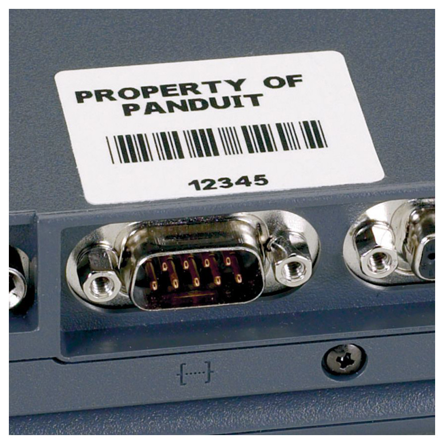 Panduit C150X075YJC Component Label Cassette, 1.5"Wx.75"H, Polyester, White, 250 Labels