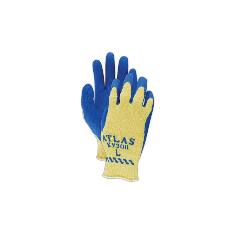 Showa KV300S-07 Gloves, ATLAS Grip Cut-Resistant, Blue/Yellow, Small, 12 Pair/Pkg