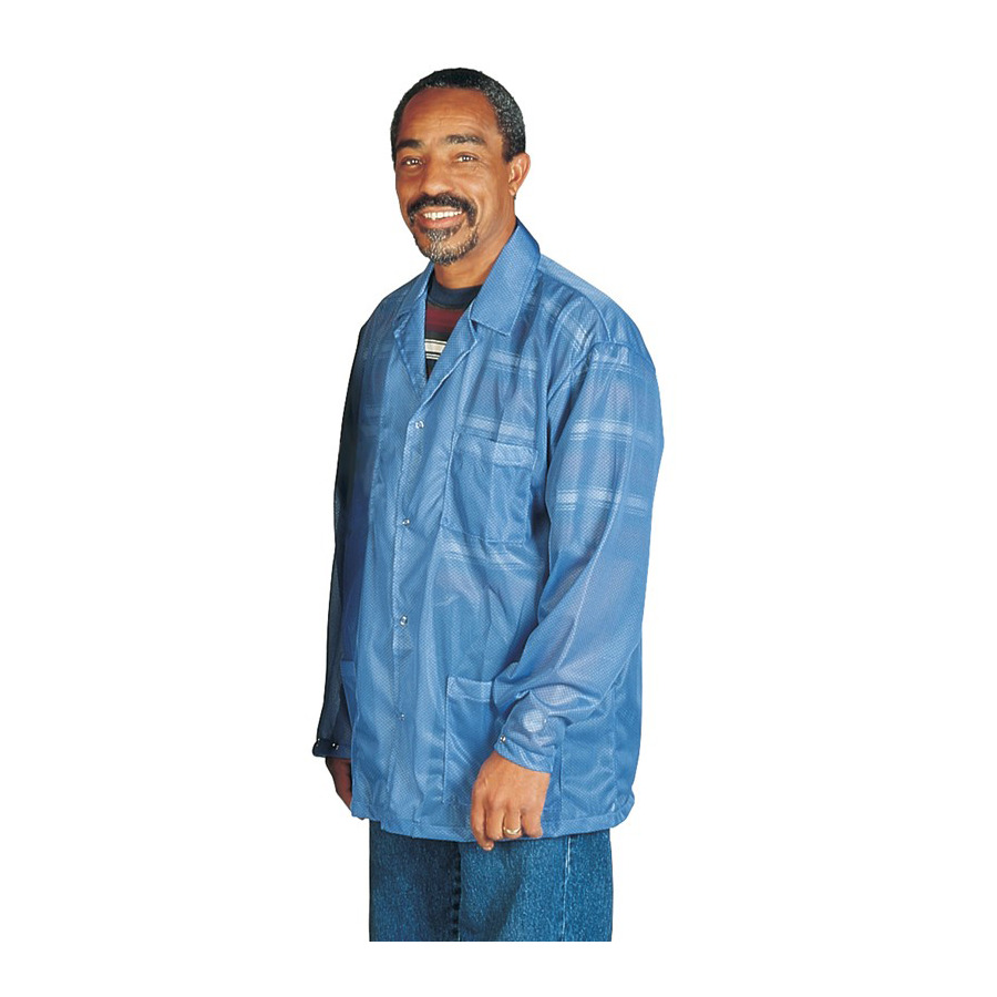 Desco 73699 Statshield Smock, Jacket with Snaps, Blue, X-Small