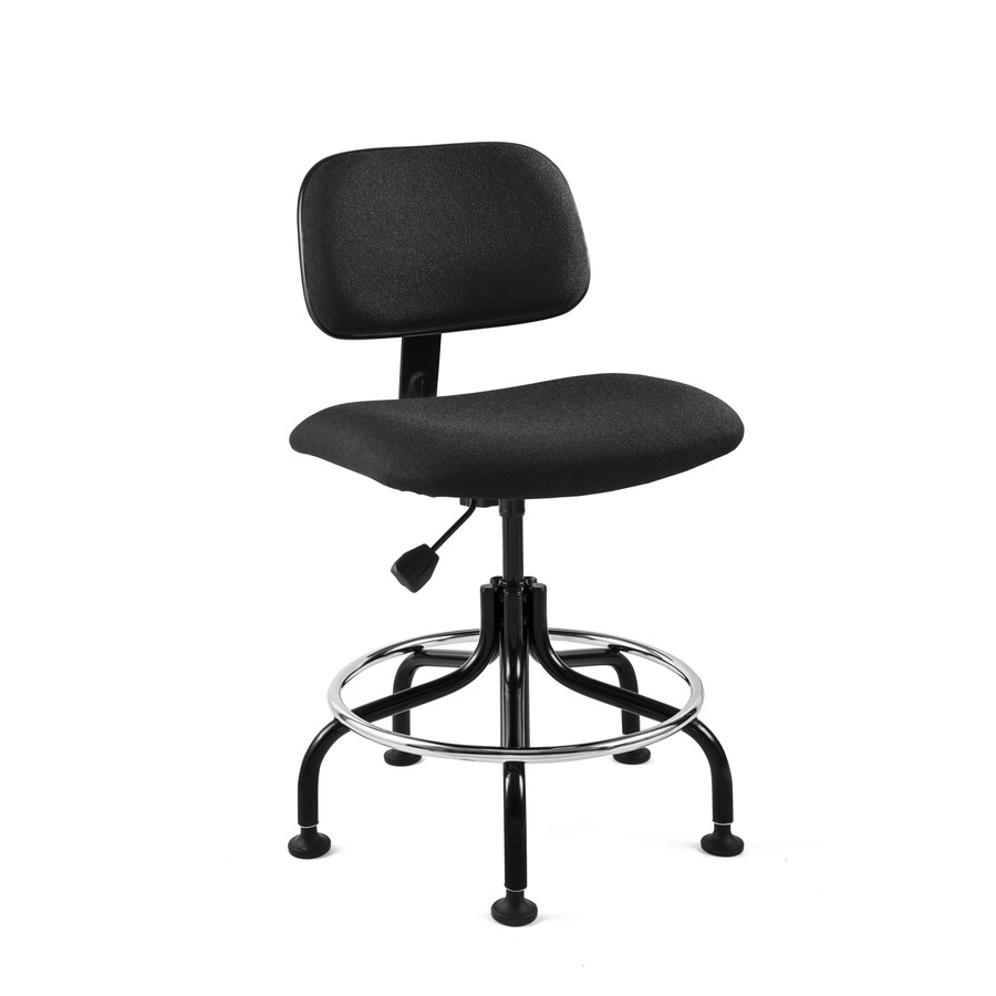 Bevco 4600-F Fabric Chair, Non-Tilt, Black Tubular Steel Base, Welded Footring, Mushroom Glides, Adj., 25"-30"