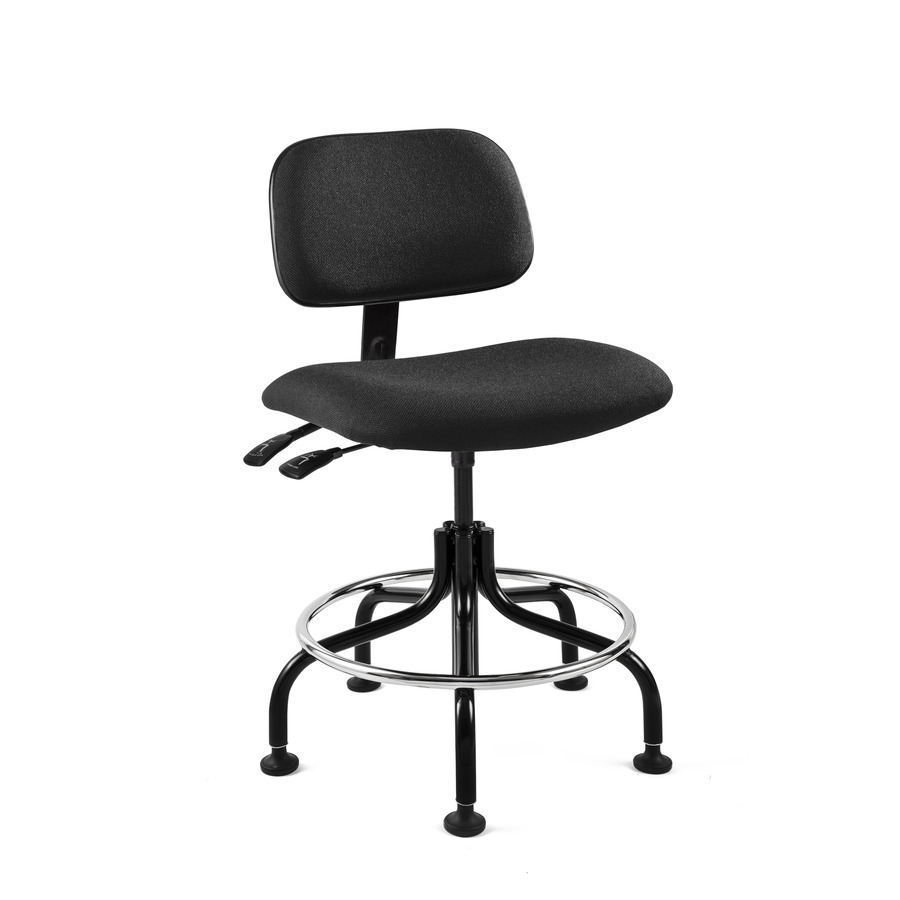 Bevco 4601-F-BLK Fabric Chair, Tubular Steel Base, Welded Footring, Mushroom Glides, Adj. 25"-30", Westmound Series