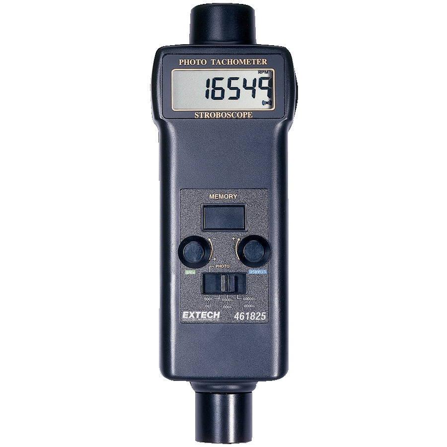 Extech 461825 Tachometer / Stroboscope, 2 in 1 Meter, RPM, Memory Stores MAX/MIN Readings, w/NIST