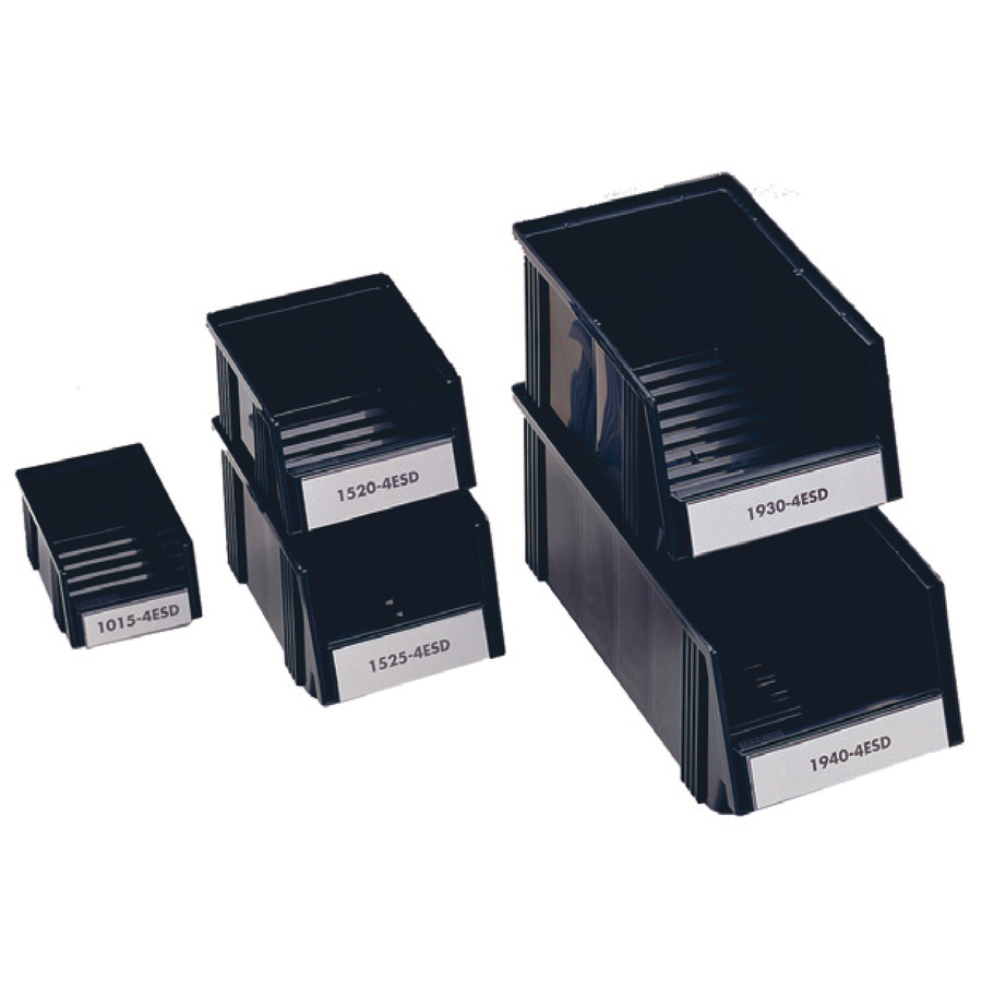 Treston 15204ESD ESD Stacking Bin BLACK 7.55"Dx5.86"Wx4.13"H O.D. JensenTools