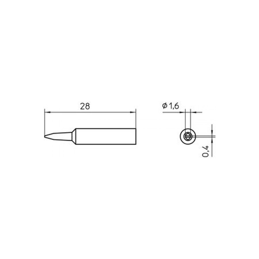 Weller T0054485199 Solder Tip, Chisel, XNT A, 1.6mm/0.063", For WP65, WTP90, XNT Series