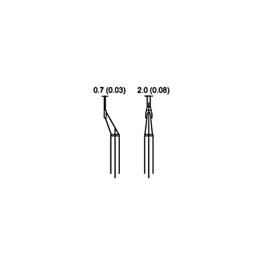 Hakko T16-1004 2mm Chip Tip, Pkg/2