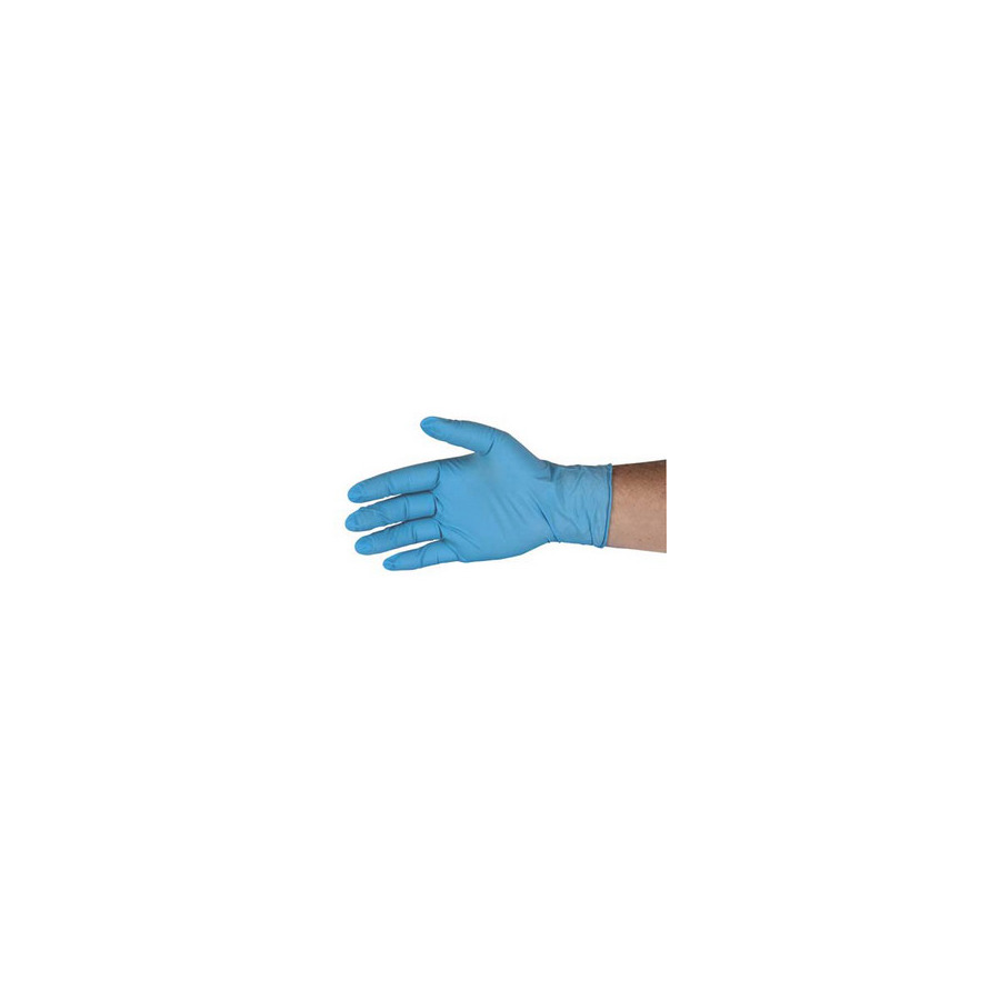 QRP 4BQF09 Nitrile Gloves, Powder-Free, 4 mil, 9", Blue, X-Large, 100/Box