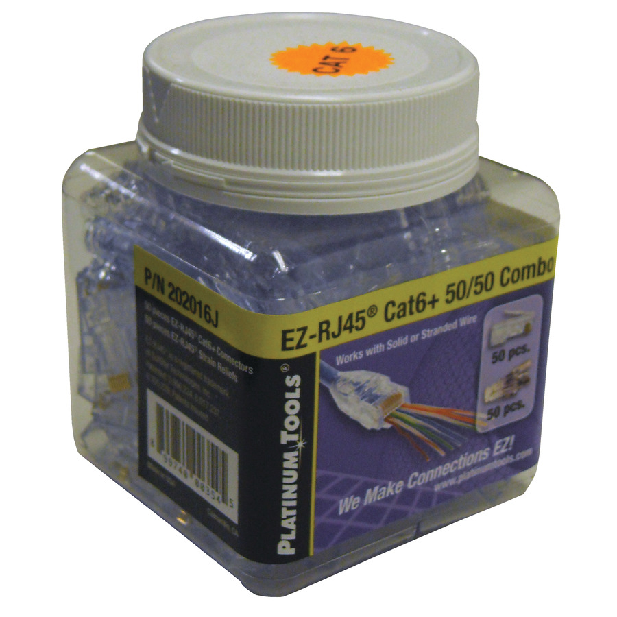 Platinum Tools 202016J EZ-RJ45 CAT6+ 50/50 Combo Jar