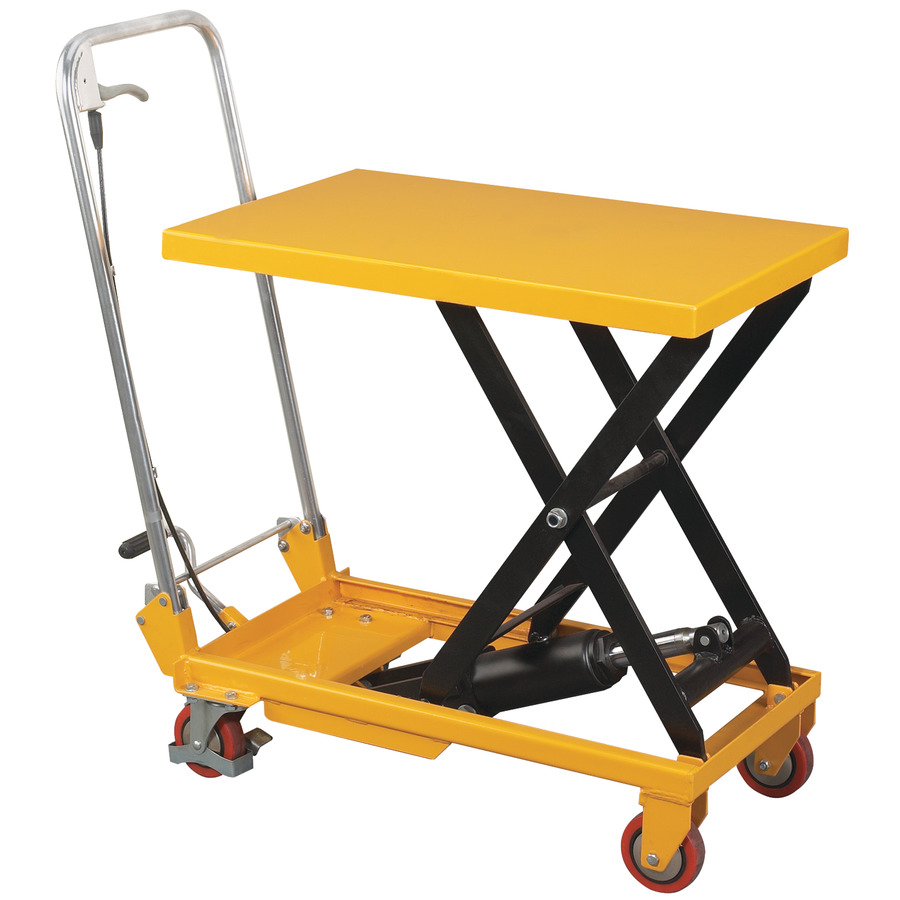 WESCO SLT-1100-11 Folding Handle Scissor Lift Table, 1,100 lb Capacity, 20" W x 39" D x 37" H