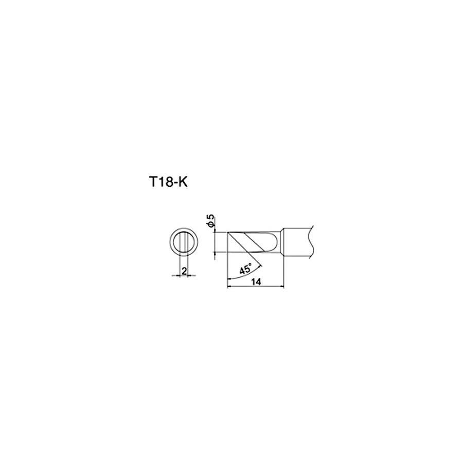 Hakko T18-K 5.00mm Knife Solder Tip