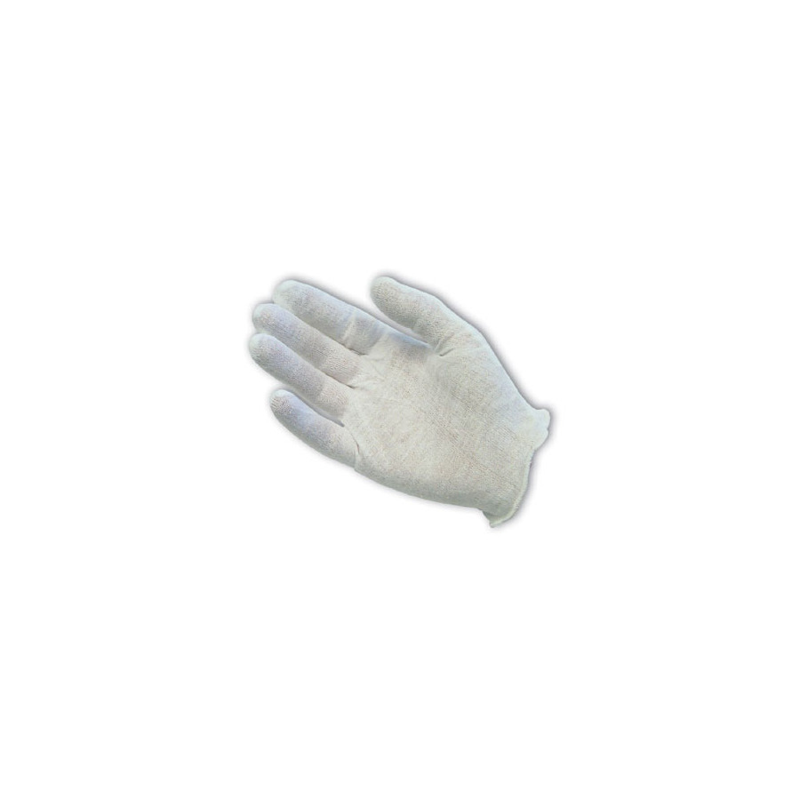 CleanTeam 97-521H Gloves, White, Women's, Cotton Lisle, Medium Weight, Overcast Hem, 24/Pk