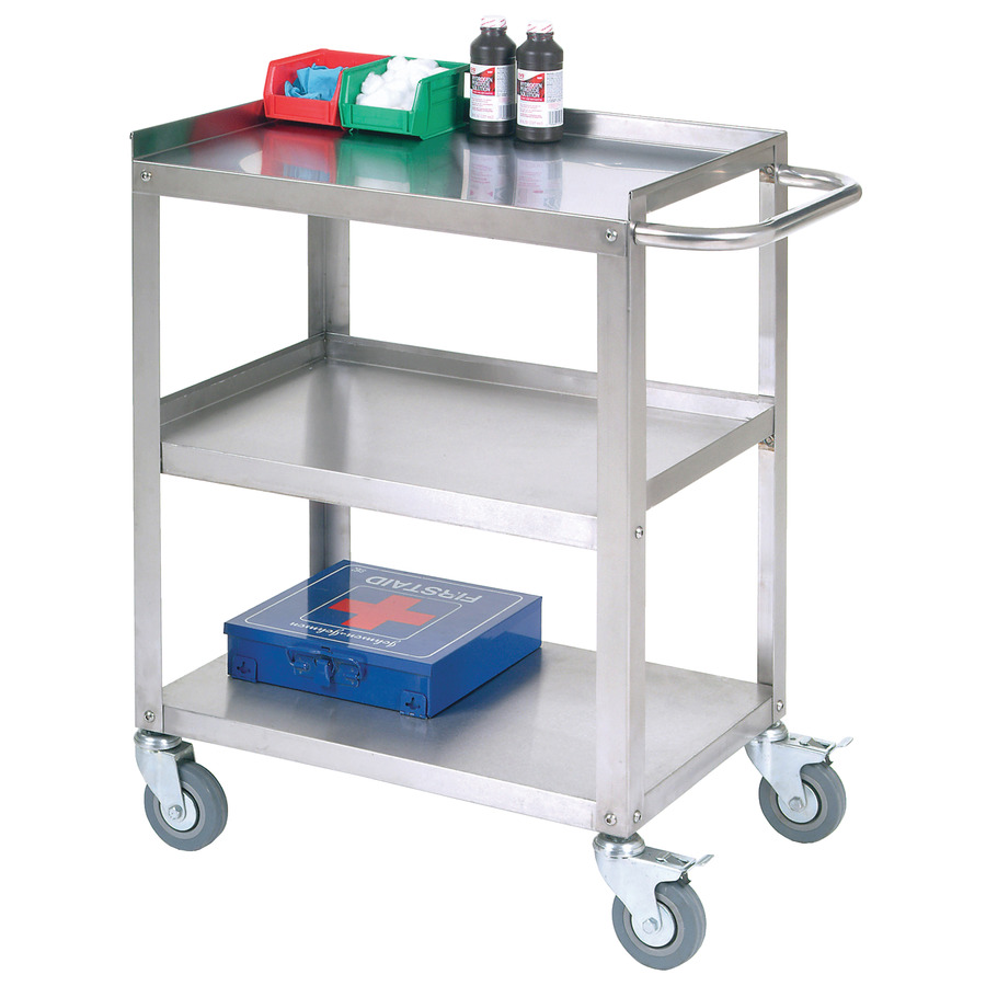 Nexel SSC1524 Stainless Steel 3-Shelf Cart, 24" x 15" x 33"